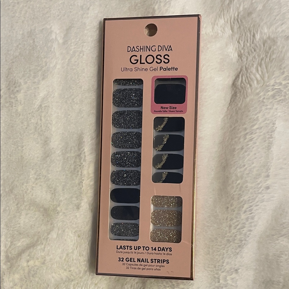 Dashing Diva Gloss Ultra Shine Gel Palette - Black and Gold Press-On Nails